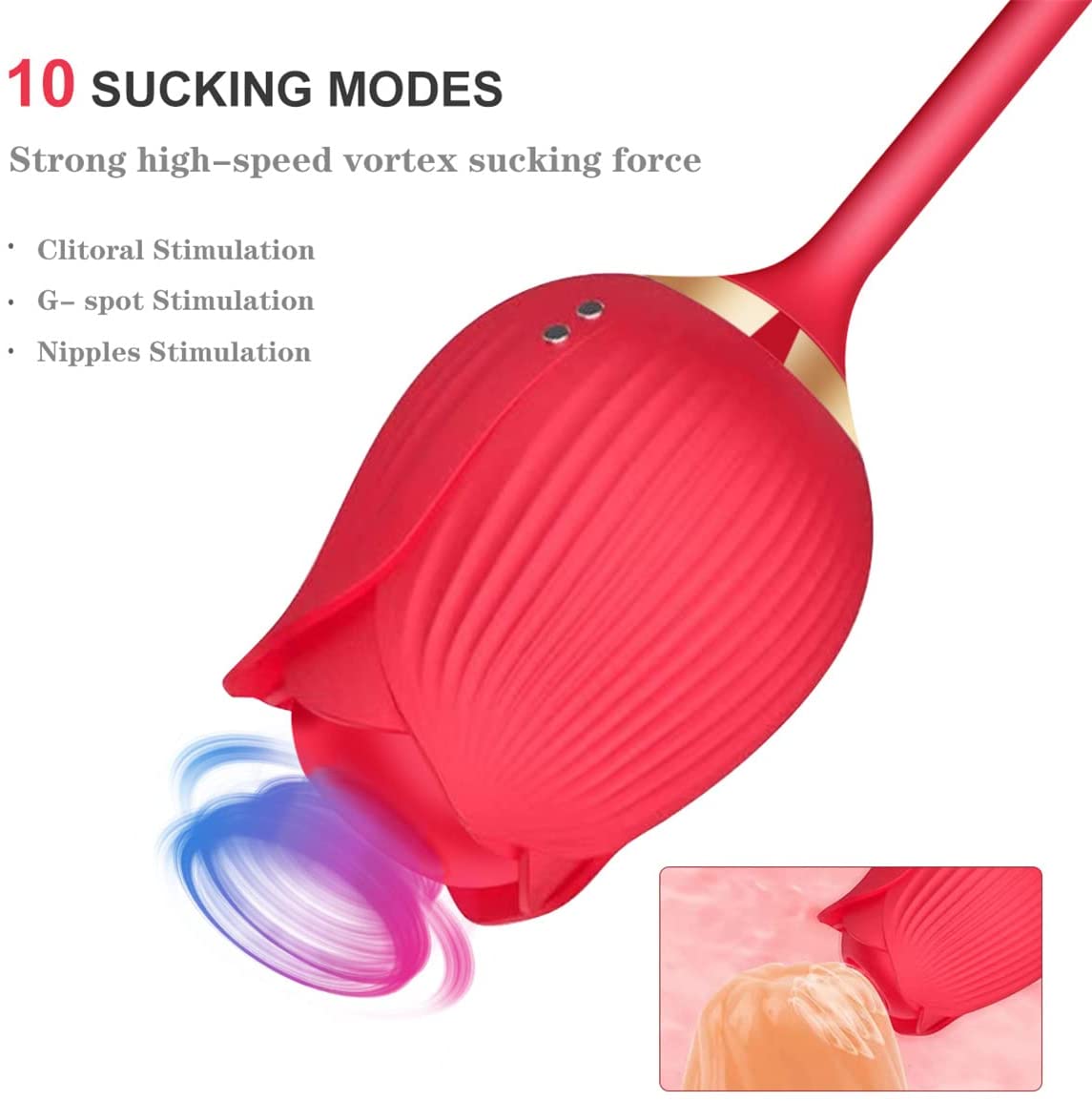 Upgurde 2 in 1 Rose Toys for Woman Pleasure Toy with Thrusting Dildo